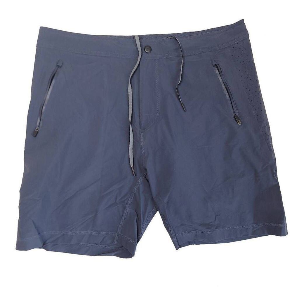 Mack Weldon Nylon Shorts Mens XL 4 Way Active Navy Stretch Drawstring Athleisure